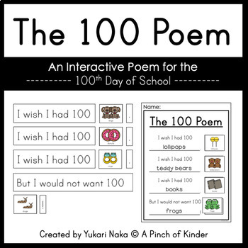 Preview of The 100 Poem: An Interactive Poem for the 100th Day of School