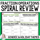 Fraction Operations Spiral Review Christmas Math Activity