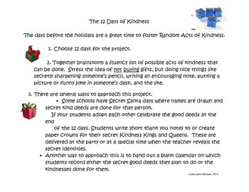 Preview of The 12 Days of Kindness