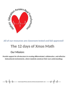 Preview of The 12 Days of Xmas Math
