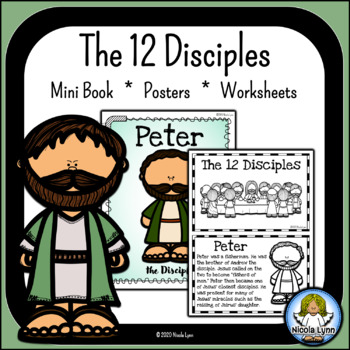 the 12 disciples mini book posters coloring pages worksheets by nicola lynn
