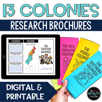Preview of The 13 Colonies - Colonial America Digital and Print Research Brochures