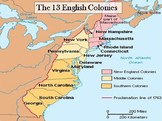 The 13 Colonies - Interactive Powerpoint & worksheet w/ an