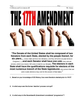 17th amendment for kids