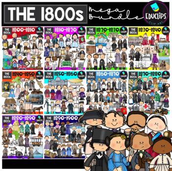 Preview of The 1800's Clip Art Mega Bundle {Educlips Clipart}