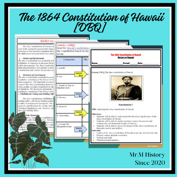 Preview of The 1864 Constitution of Hawaii [DBQ]