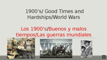 Preview of The 1900's Bilingual Presentation/ World Wars/Las guerras mundiales