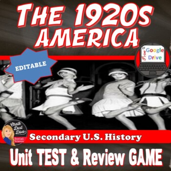 Preview of The 1920s |The Roaring ‘20s | TEST & Review Game | Print & Digital | Editable
