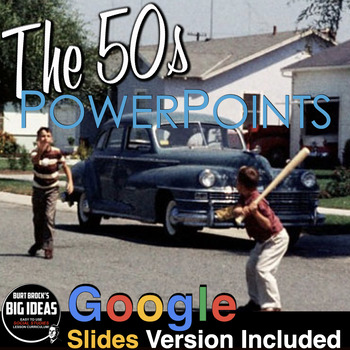 Preview of The 1950s PowerPoint / Google Slides + Video Clips, Guided Notes + Speaker Notes