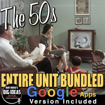 Preview of The 1950s Unit PPTs, Worksheets, Guided Notes, Kahoot! Test + Google Apps
