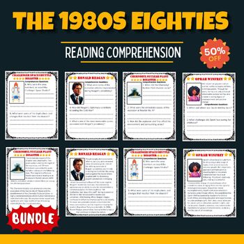 Preview of The 1980s Eighties Reading Comprehension Bundle U.S. History