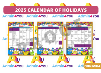 Preview of The 2025 National and FUN Holiday - 12-Month Calendar