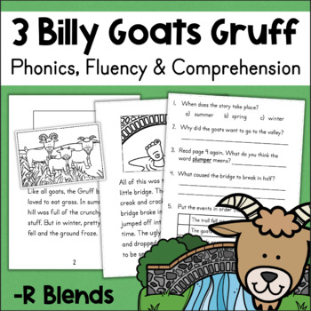 Preview of R Blends Decodable Passages Stories 3 Billy Goats Gruff Fairytale Fairy Tale
