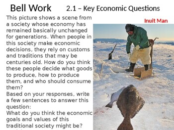 Preview of 2.1 The 3 Economic Questions PowerPoint (Economics)