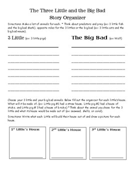 The 3 Little and The Big Bad Writing by Thomas Adent | TPT