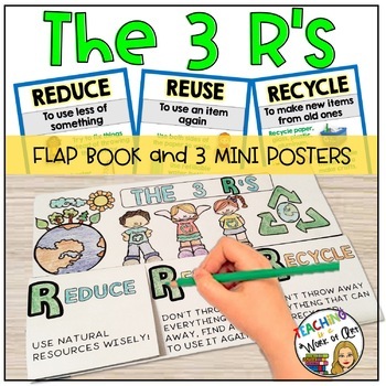 Preview of The 3 R's Posters and Flap Book REDUCE REUSE RECYCLE