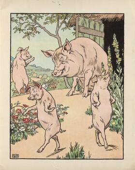 Preview of The 3 little pigs, Fairytale. Incredible book and illustrations from 1904!