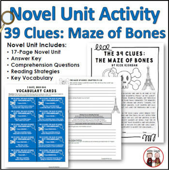 Preview of The 39 Clues The Maze of Bones Novel Unit