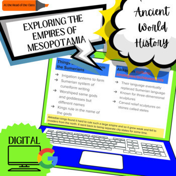 Preview of The 4 Empires of Ancient Mesopotamia DIGITAL Reading & Guided Notes Activities