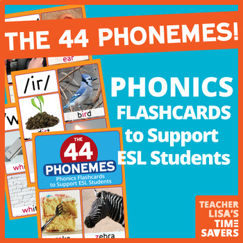 Preview of The 44 Phonemes Flashcards: Sounds of English - To Support ESL Learners
