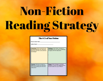 Preview of The 4Cs of Non-Fiction Graphic Organizer