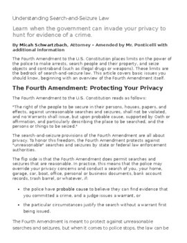 Preview of The 4th Amendment - Understanding Search & Seizure