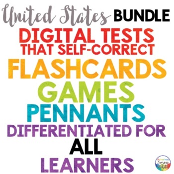 Preview of The 5 Regions of the United States: Flashcards, GOOGLE Tests, Games, Pennants