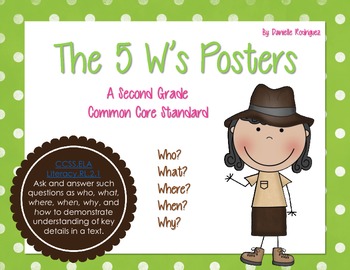 the 5 ws poster set by danielle lawrence teachers pay teachers