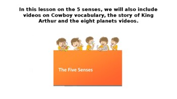 Preview of The 5 senses inc story videos - ESL - EFL - G.E.P - PPT Slides 15 - English.