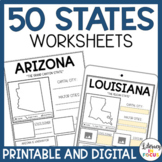 50 States Worksheets | Activities | Printable & Digital | Google Classroom
