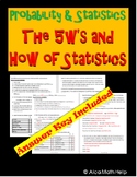 The 5W's & How of Statistics Worksheet, CP Stats, AP Stats