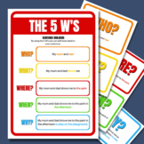 The 5W's poster and flash cards