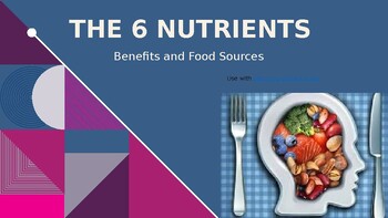 The 6 Nutrients-Benefits and Food Sources PPTX with guided notes link