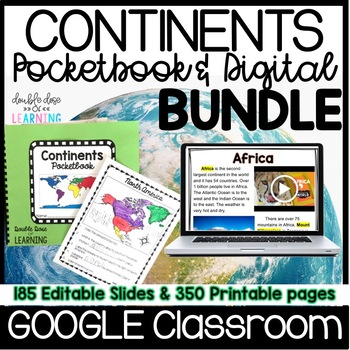 Preview of The 7 Continents: Digital for Google Classroom AND Printable Pocketbook Units!