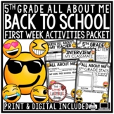 Back to School Activities First Week of School 5th Grade A