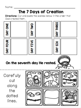 The 7 Days of Creation Paper Coloring Book and Activity Pages | TpT