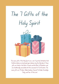 The 7 Gifts of the Holy Spirit by MissReligionTeacher | TPT