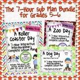 The 7 Hour Sub Plans Bundle for Grades 5-6 ~ Easy Sub Plans!