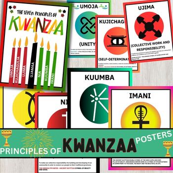 Preview of The 7 Principles of Kwanzaa Bulletin Board,Kwanzaa Principles Poster Set