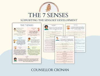 Preview of The 7 Senses Infographic handout, childhood development, Occupational Therapy