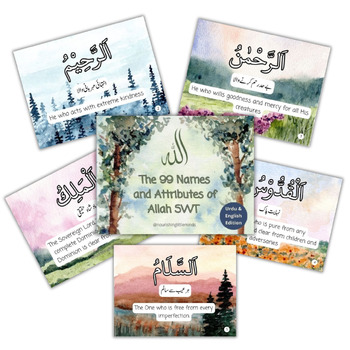 Preview of The 99 Names and Attributes of Allah SWT - Flashcards (English & Urdu Edition)