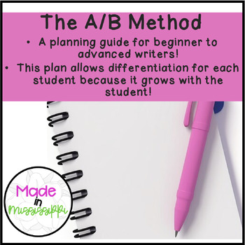 Preview of The A/B Writing Planning Method | Writing Planning | Prompt Response Planning