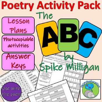 Preview of The ABC by Spike Milligan - Teaching Poetry Reading, vocabulary, comprehension
