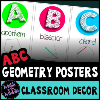 Preview of Math Posters - ABCs of Geometry Math Classroom Decor Alphabet
