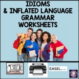 Idioms and Inflated Language Writing Worksheets | Digital 