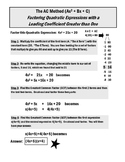 The AC Method - Factoring Quadratic Expressions with an A > 1