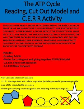 The Atp Cycle Reading Cut Out Model And C E R R Activity Tpt