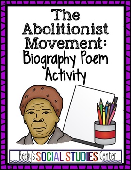 Preview of The Abolitionist Movement - Biography Poem of an Influential Leader