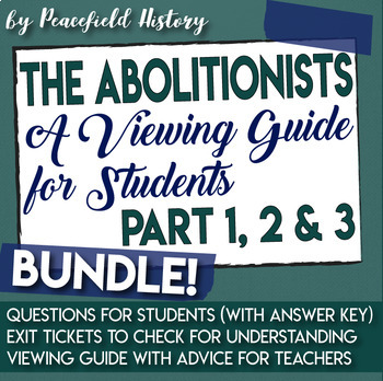 Preview of The Abolitionists American Experience - Viewing Guide Questions BUNDLE
