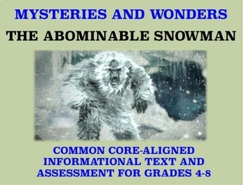 Preview of The Abominable Snowman: Reading Comprehension Passage and Assessment #18